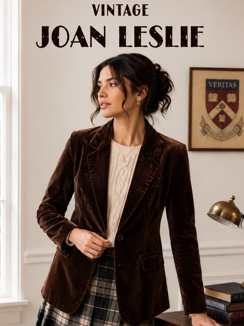 Rich Chocolate Brown Vintage Joan Leslie Velvet Blazer Mob Wife Dark Academia 10 - Picture 6 of 10